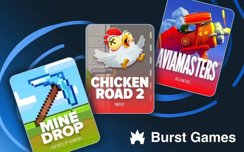 Explora la sección de burst games en el casino online Stake.