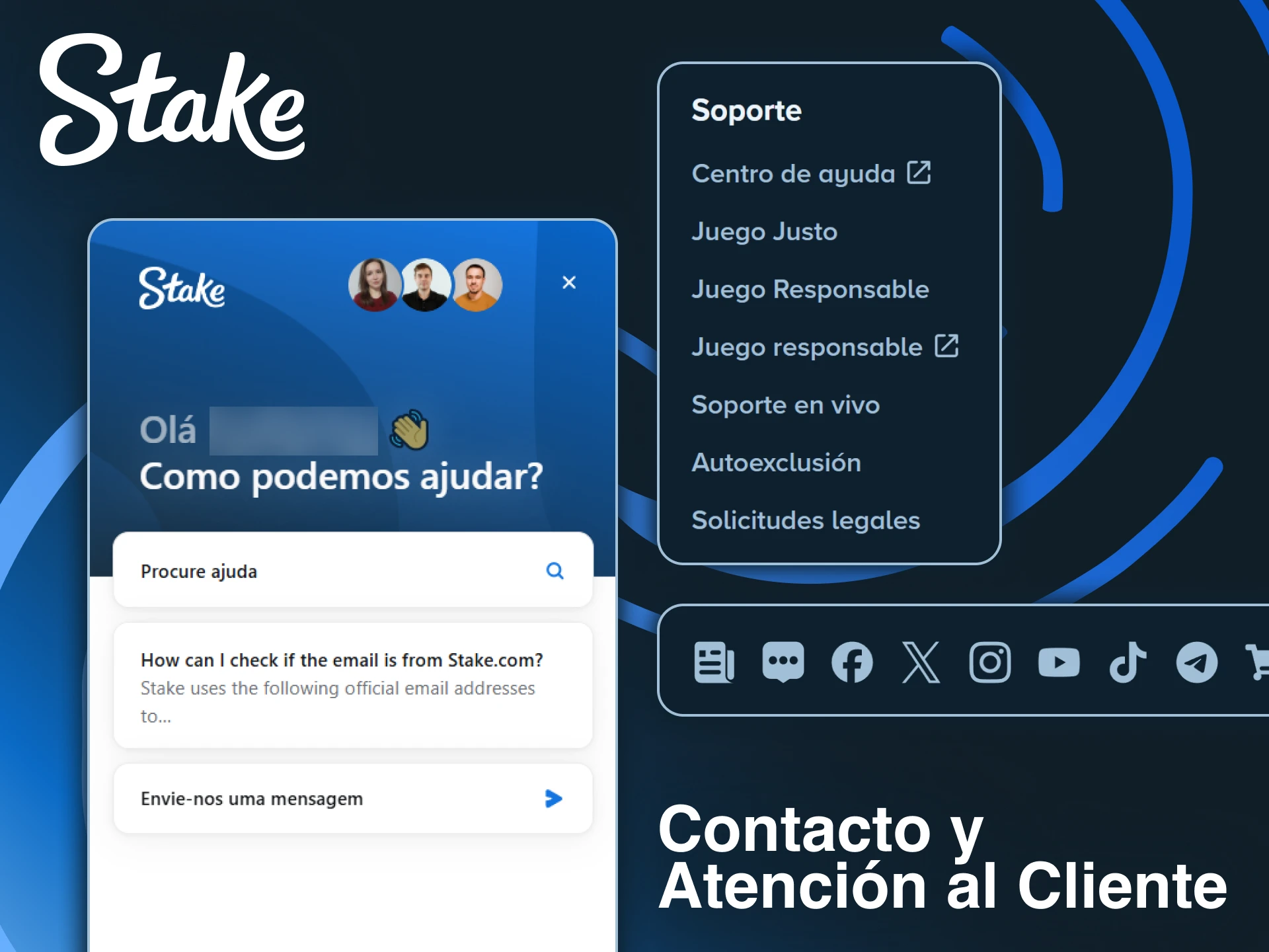 Contacta al servicio de atención al cliente de Stake para resolver dudas.