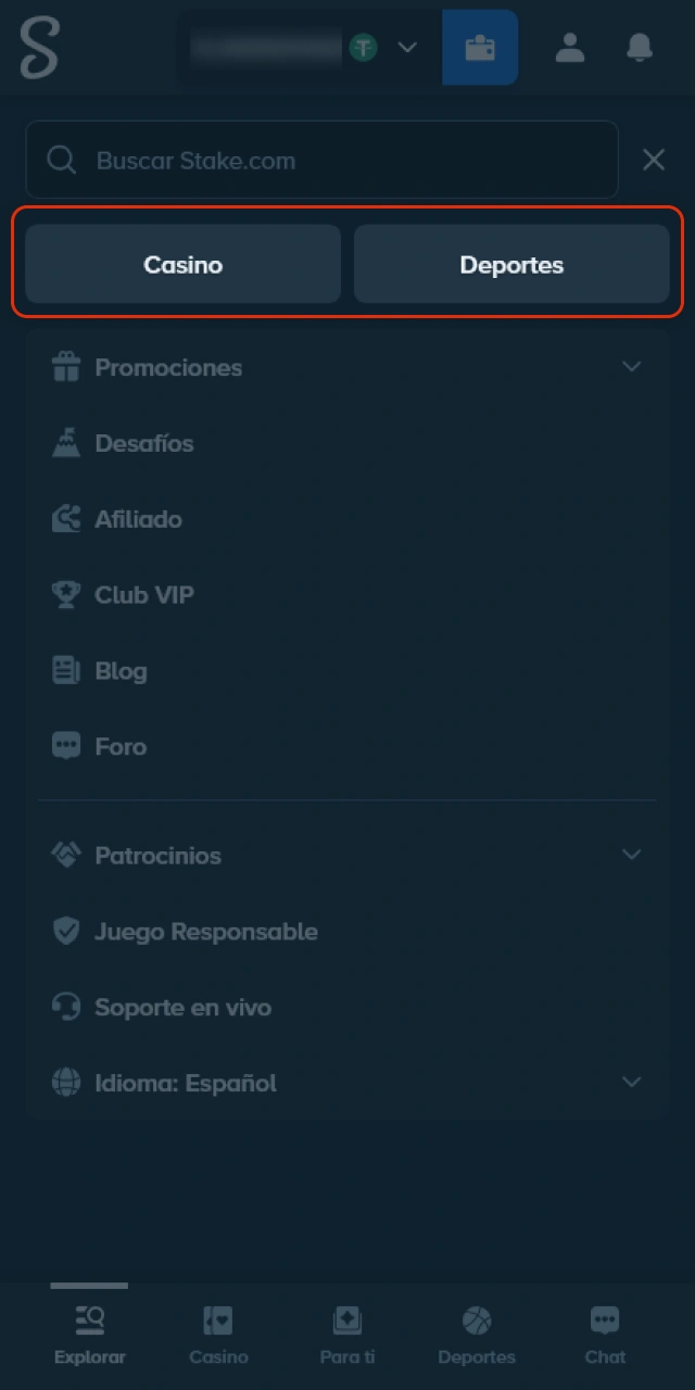 Concluye el registro en Stake y comienza a apostar para ganar dinero.